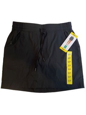 Pacific Trail Womens Small Black Skort With Pockets & Drawstring Waist NWT